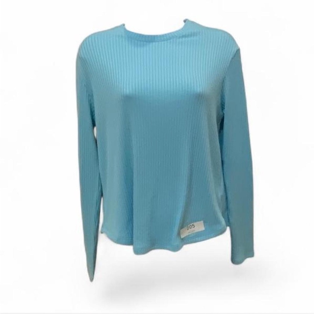 American Eagle Outfitters Blue Ribbed Long Sleeve Top